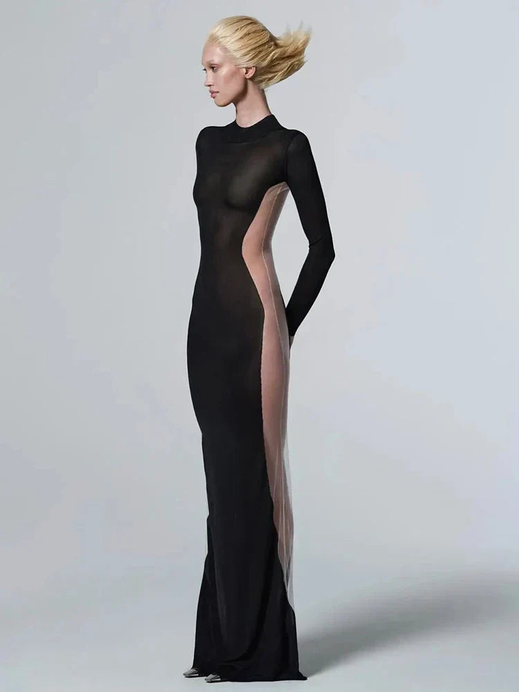 Solid Patchwork Black Milk Silk Dress Mssaz Desses