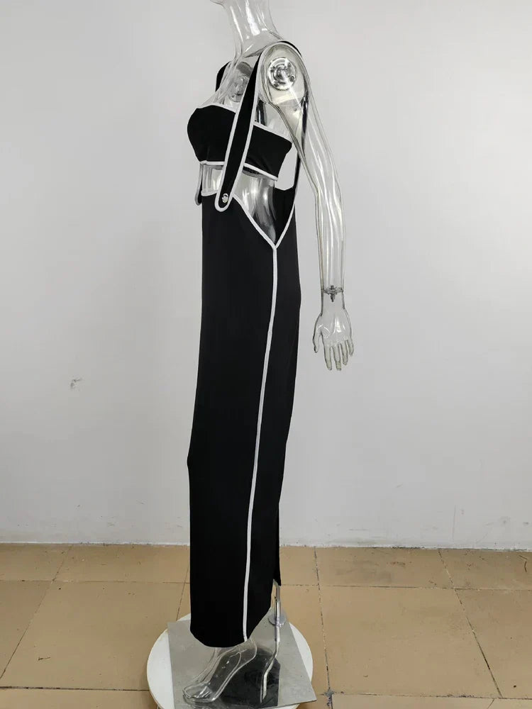Slash Neck Hollow Design Two-Piece Dress Mssaz Desses