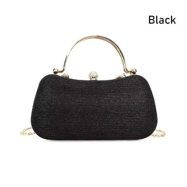 Elegant Rhinestones Beaded Chain Egg Shape Clutch Mssza