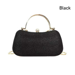 Elegant Rhinestones Beaded Chain Egg Shape Clutch Mssza