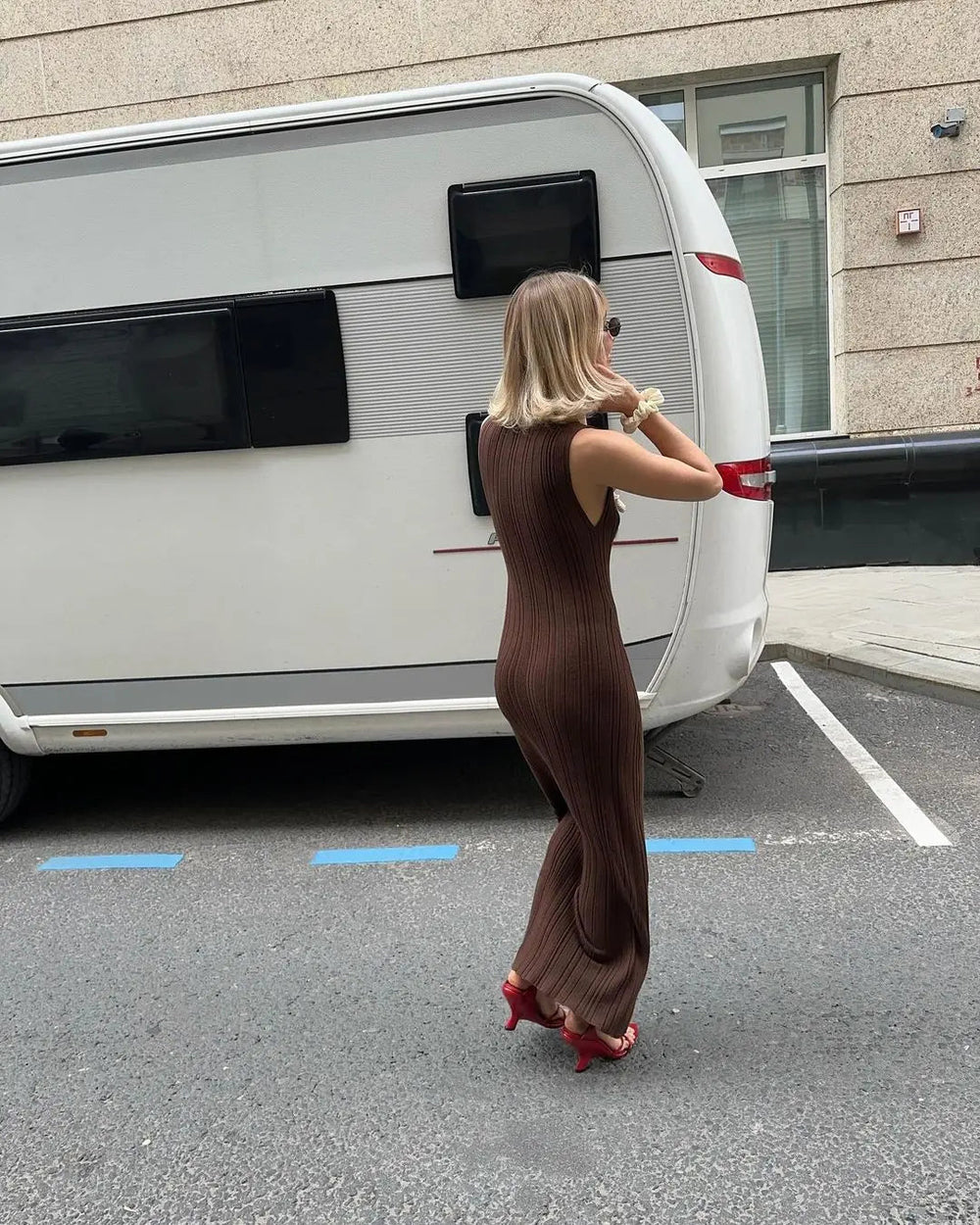 Sleeveless Turtleneck Maxi Dress Mssaz Desses