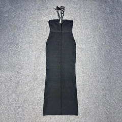 Black Diamond Strapless Maxi Bandage Dress Mssaz Desses