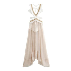 Printed Tassel Long Sleeveless Dress Mssaz Desses