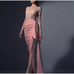 Splic Sequins Lace Embroidery Irregular Maxi Dress Mssaz Desses