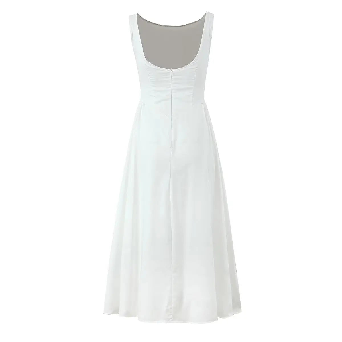 Solid Halter Backless Long Dress Mssaz Desses