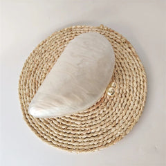 White Marble Acrylic Crystal Formal Stones Clutch Purse Mssza