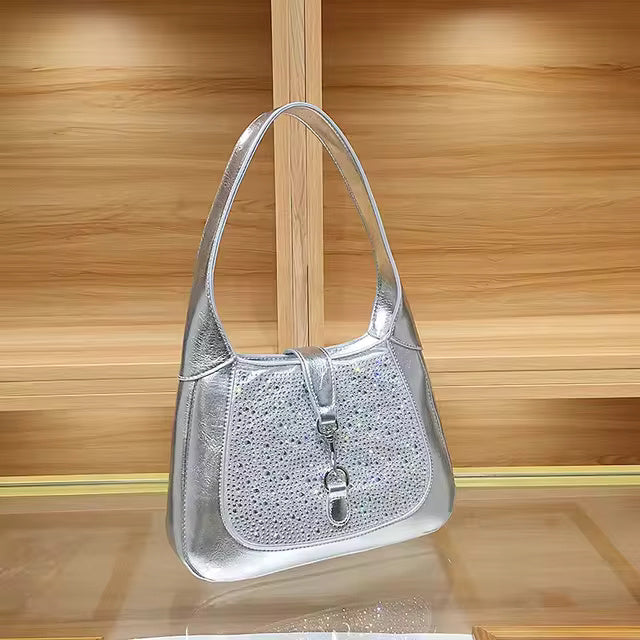 Glitter Shiny Diamonds Satin Clutch Mssza