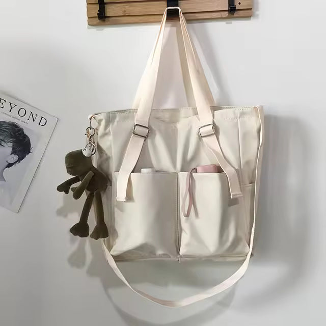 Casual Waterproof Large Capacity Tote Bag with Frog Mssza