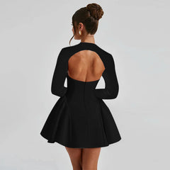 Deep V Long Sleeve Bodycon Mini Dress Mssaz Desses