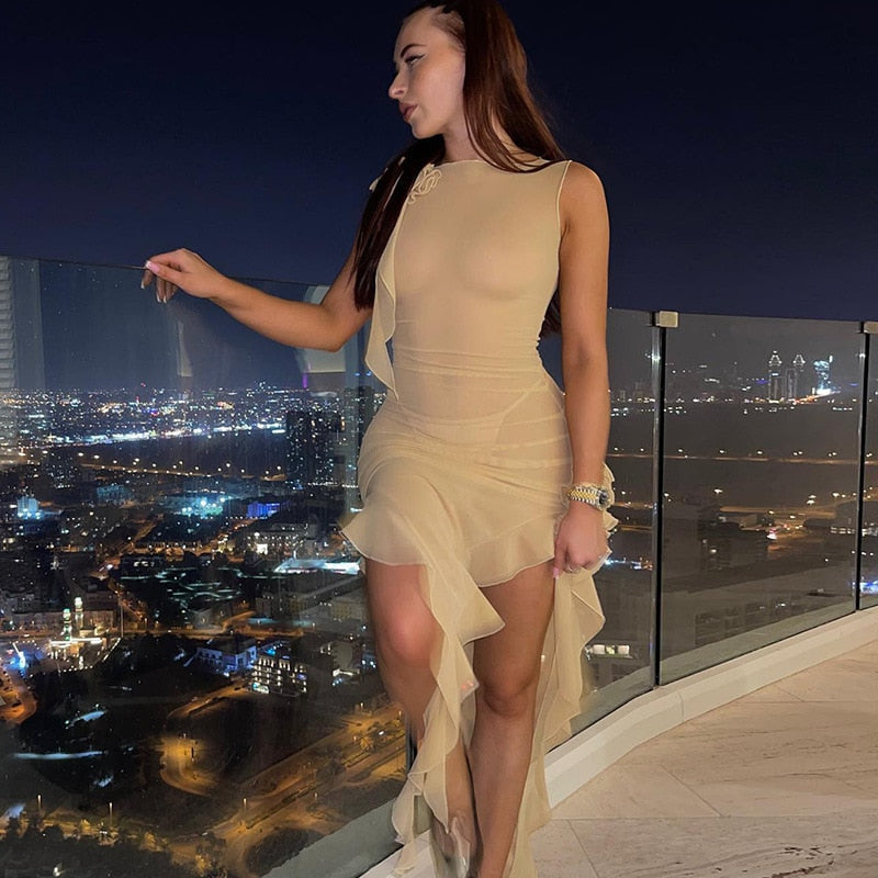 Fringe  Sleeveless Tank Dress Mssaz Desses