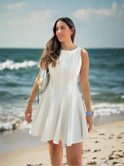 Sleeveless Pleated  Dress Mssaz Desses