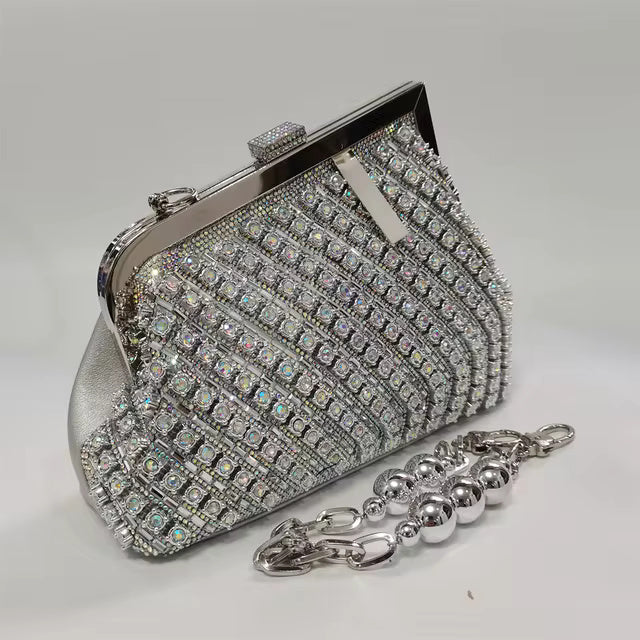 Latest Irregular Diamond Rhinestone Large Capacity Clutch Mssza