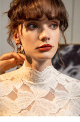 See Through Brushed Lace Shirt Long Sleeved T-shirt Mssza