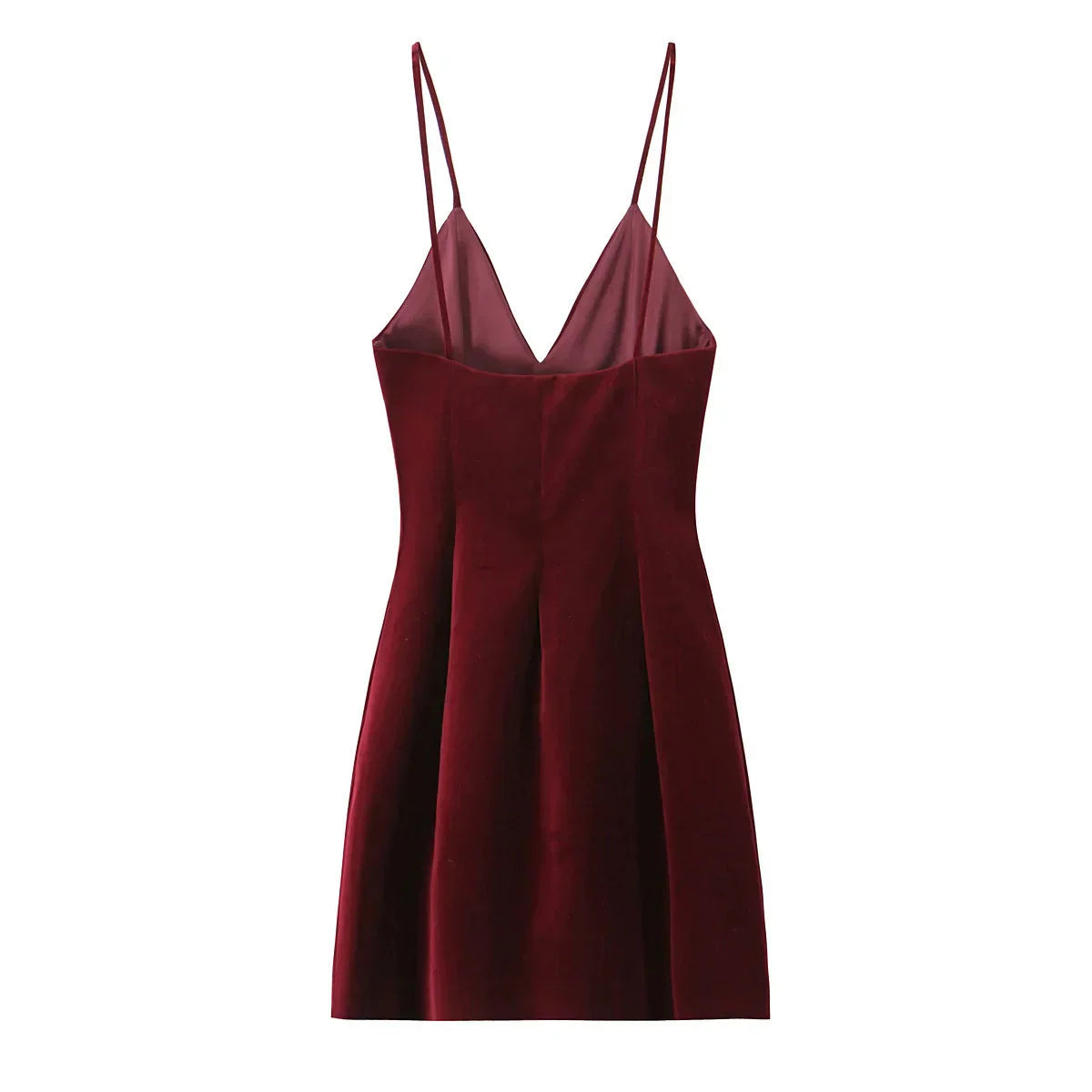 Red Velvet Spaghettis Strap Mini Dress Mssaz Desses