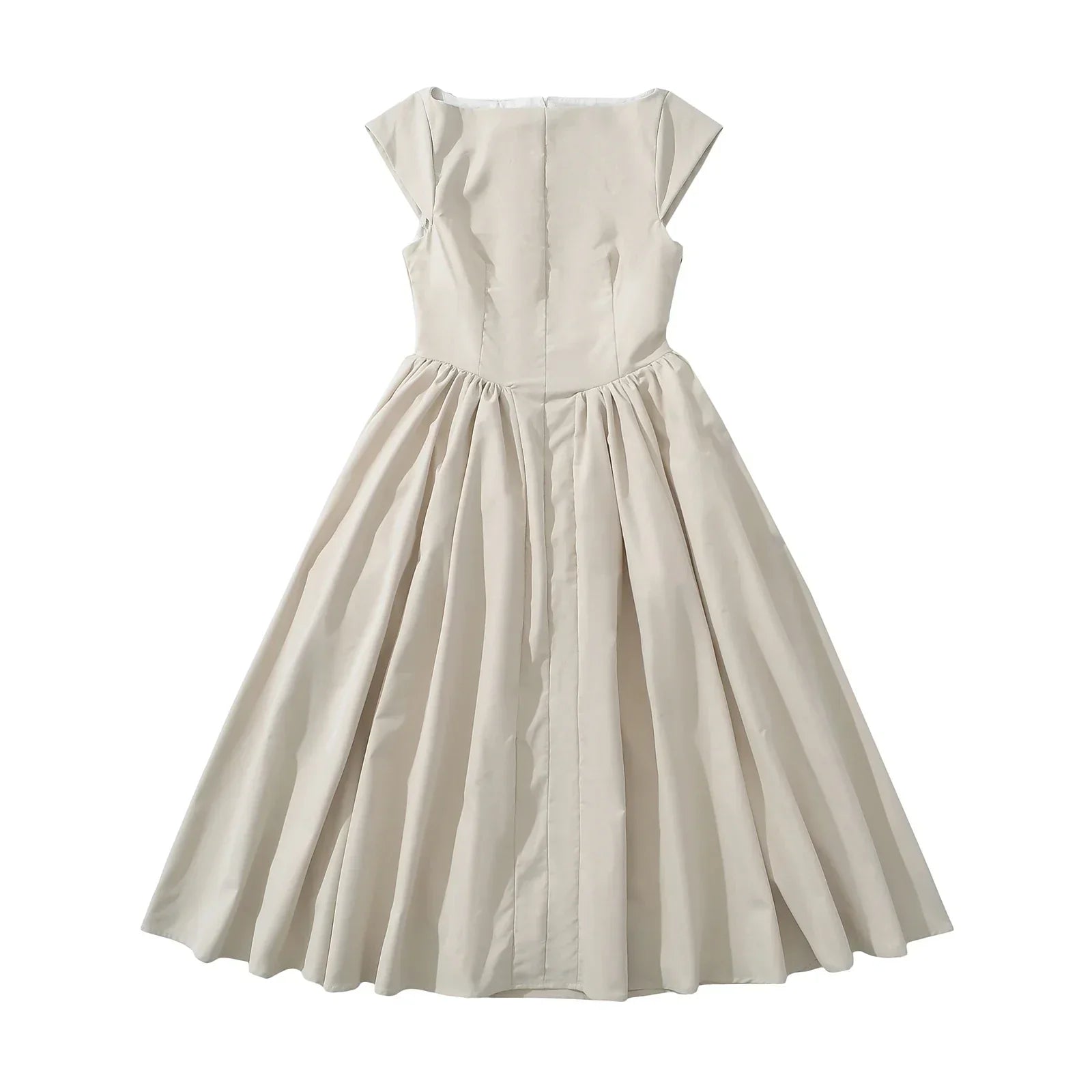 Short Sleeve Hollow Out Back Midi Dress Mssaz Desses