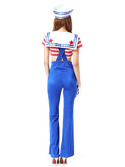 Sailor Costume Mardi Gras USA Flag Stripe Jumpsuit Mssza