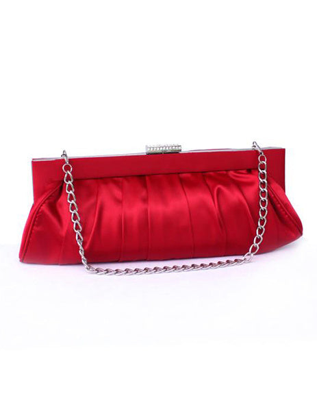 Satchel Shape Quilted Pleated Silk Woman's Evening Bag Mssza