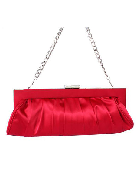 Satchel Shape Quilted Pleated Silk Woman's Evening Bag Mssza