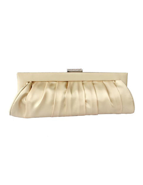 Satchel Shape Quilted Pleated Silk Woman's Evening Bag Mssza