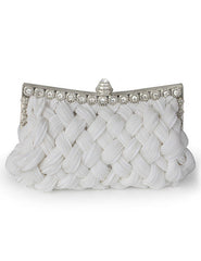 Satchel Shape Silk Evening Bag Mssza