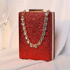 Glitter Diamond Chain Banquet Wallets Clutch Bag Mssza