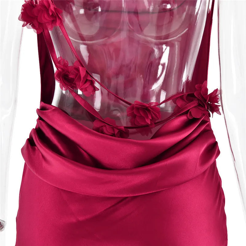 Floral Draped Open Back Spaghetti Strap Maxi Dress Mssaz Desses