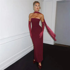Mesh Sleeve Off-shoulder Long Dress Mssaz Desses