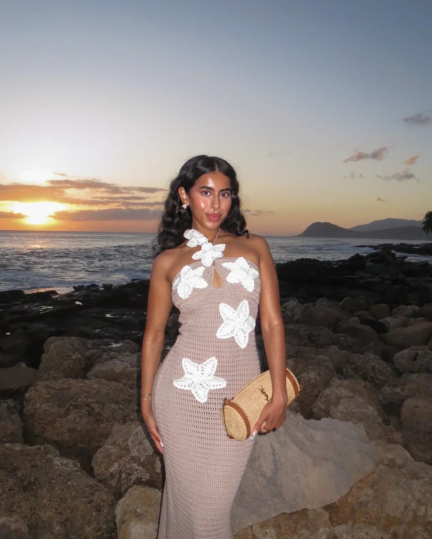 Floral Halter Maxi Dress  Splice Backless Design Mssaz Desses