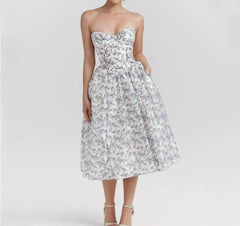 Low Waist Pleated Midi Dress Bra Chest With Wire Mssaz Desses