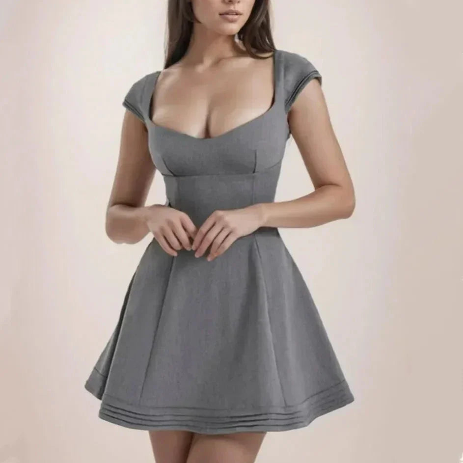 Cross Lacing up Back Mini Dress Mssaz Desses