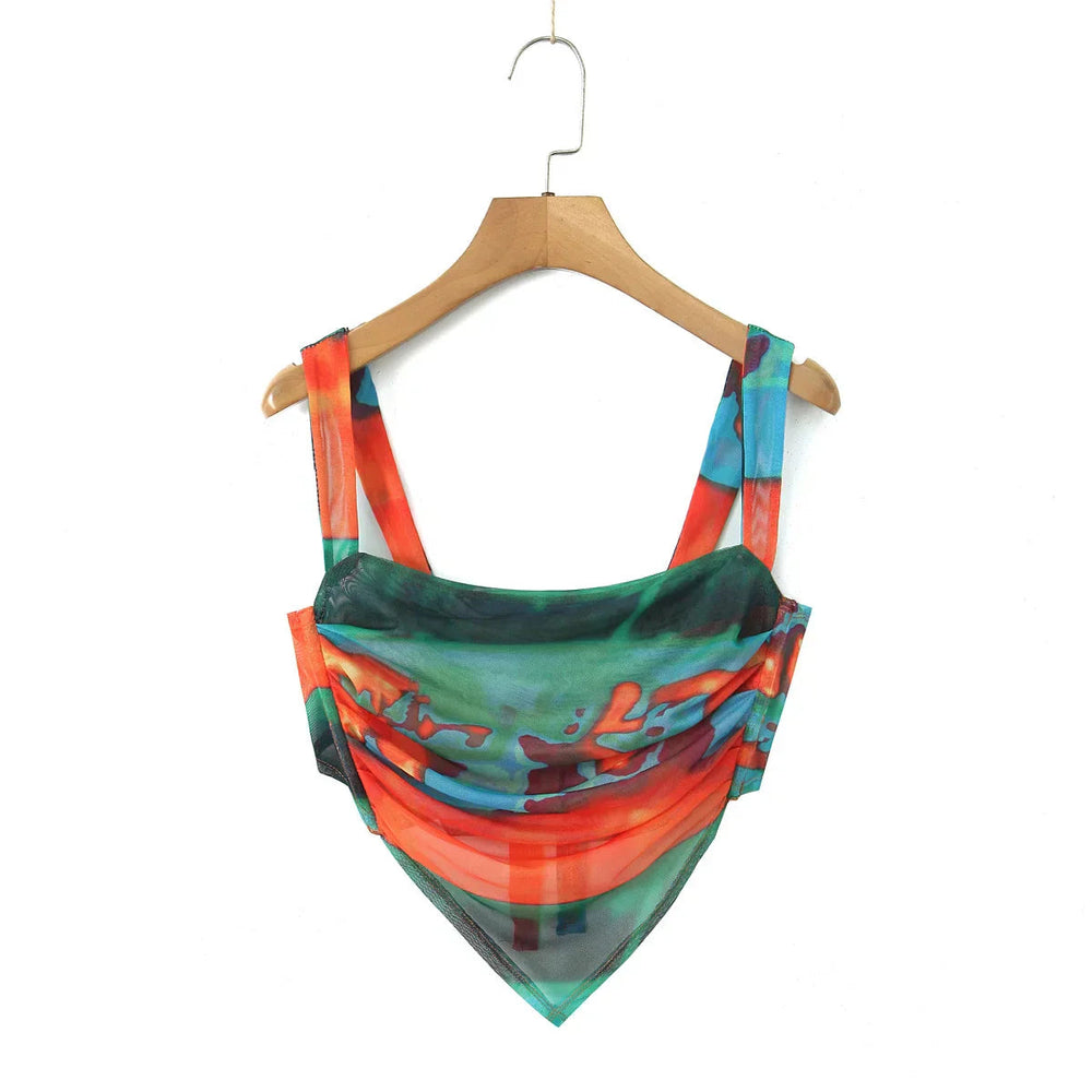 Mesh Tie Bow Back Camisole Top Mssaz Desses