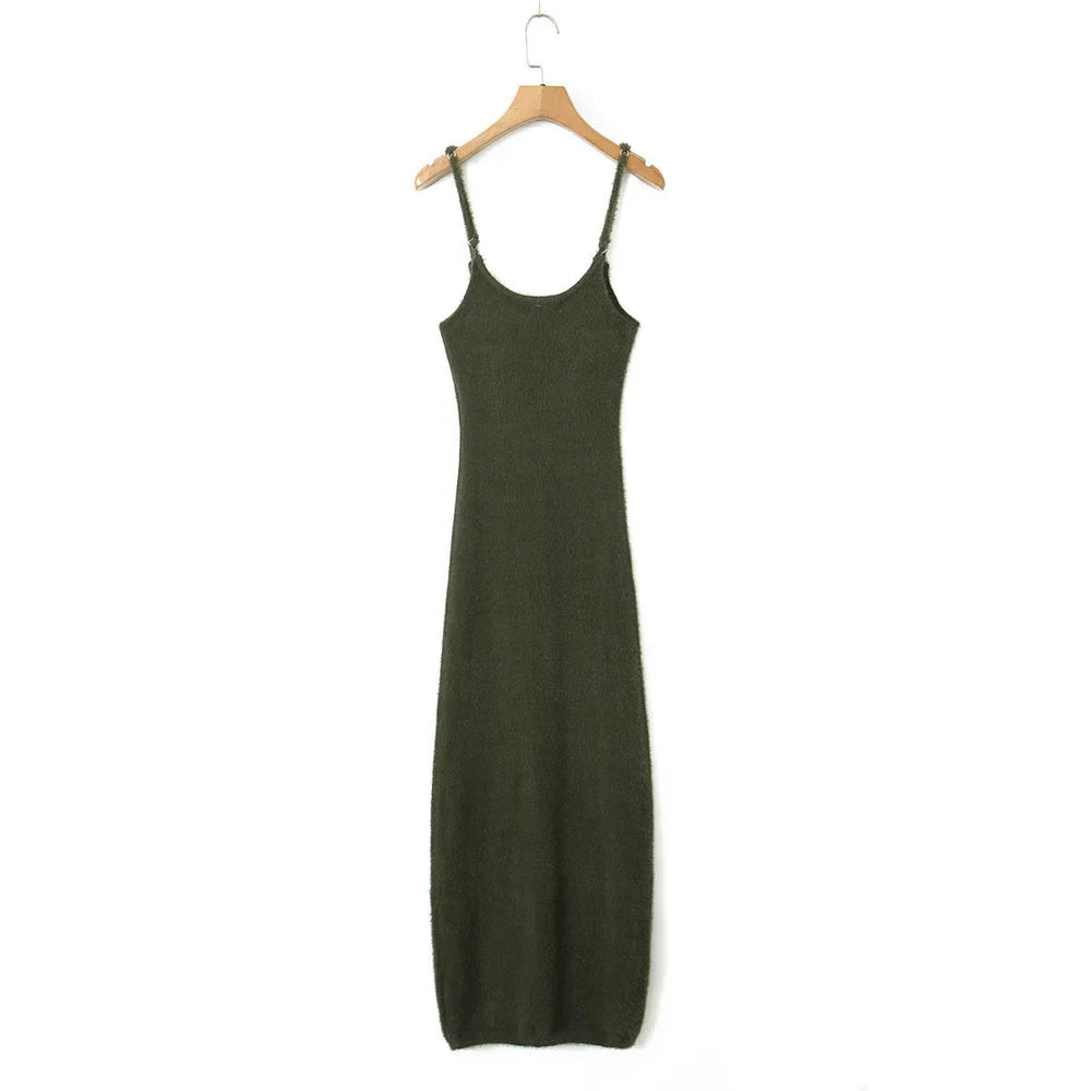 Knitted Cardigan With Camisole Dress Two-piece Set Mssaz Desses