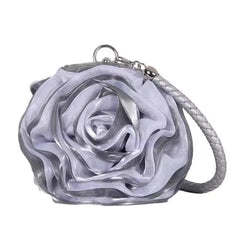Casual Silk Satin Rose Flower Clutch Mssza