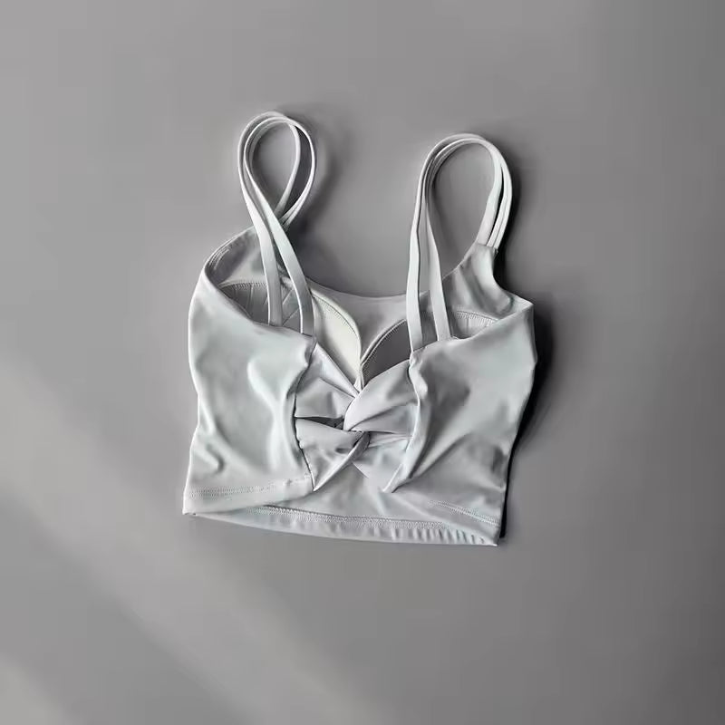 Lingerie Push Up Fixed Pad Back knotted Underwear Running Vest Gym Tops Mssza