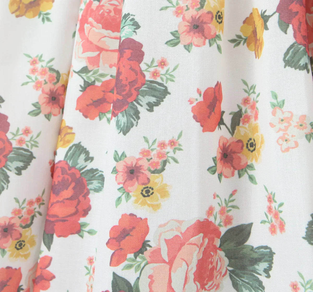 Flower Print Corset Style Ruffles Hem Midi Dress Mssaz Desses