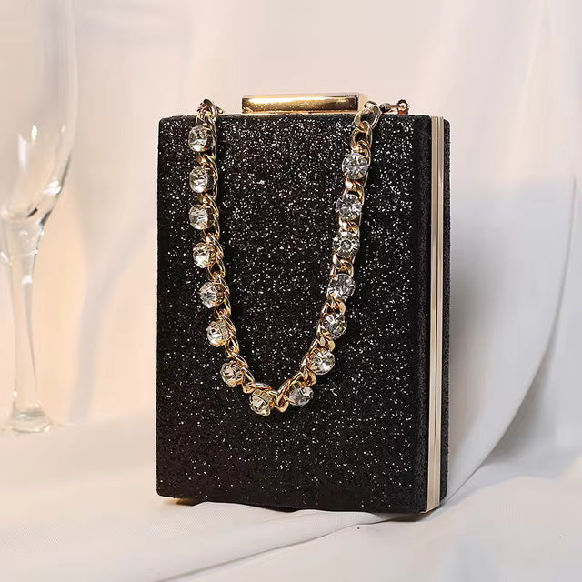 Glitter Diamond Chain Banquet Wallets Clutch Bag Mssza