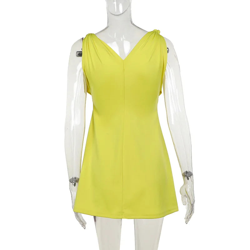 V-Neck Bodycon Mini Dress Mssaz Desses