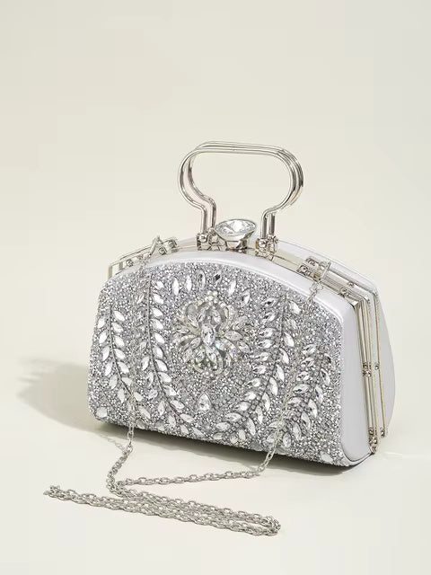 Elegant Beads Decor Mini Satchel Glitter Luxury Clutch Mssza