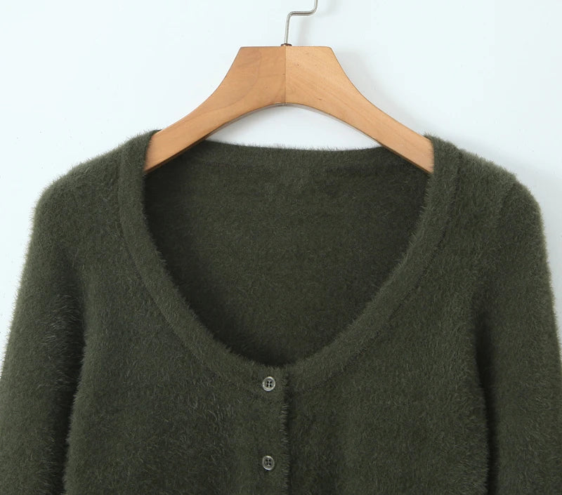 Knitted Cardigan With Camisole Dress Two-piece Set Mssaz Desses