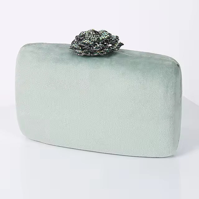 Elegant Velvet Flower Chain Banquet Box Clutch Mssza