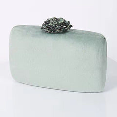 Elegant Velvet Flower Chain Banquet Box Clutch Mssza