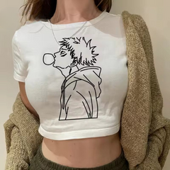 Anime Crop Top with Jujutsu Kaisen Vibes Mssza