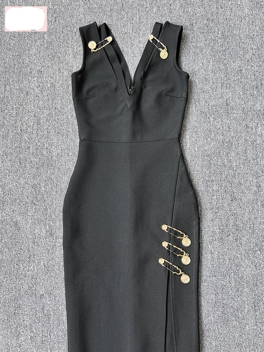 Sleeveless V Neck Bandage Long Dress Mssaz Desses