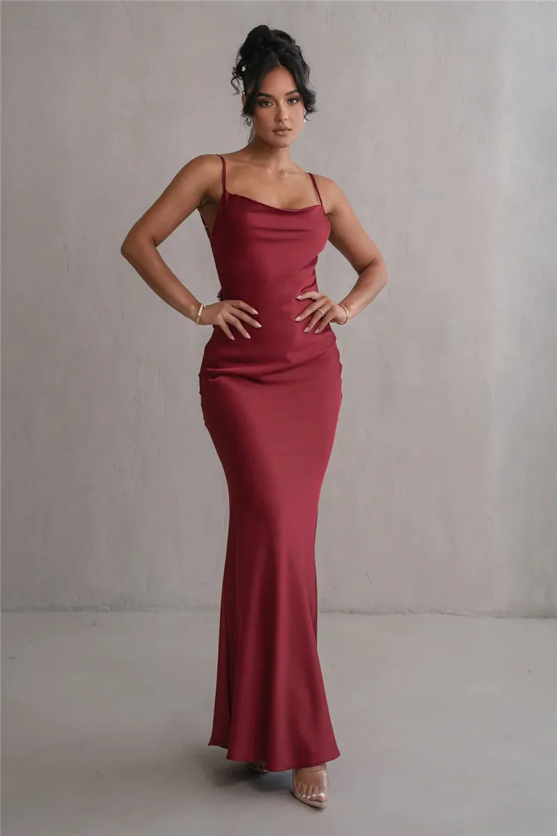 3D Flower Draped Open Back Maxi Dress Mssaz Desses