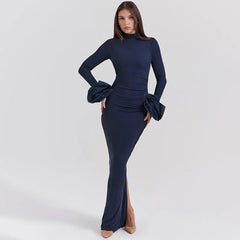 Bubble Long Sleeved Maxi Dress Mssaz Desses
