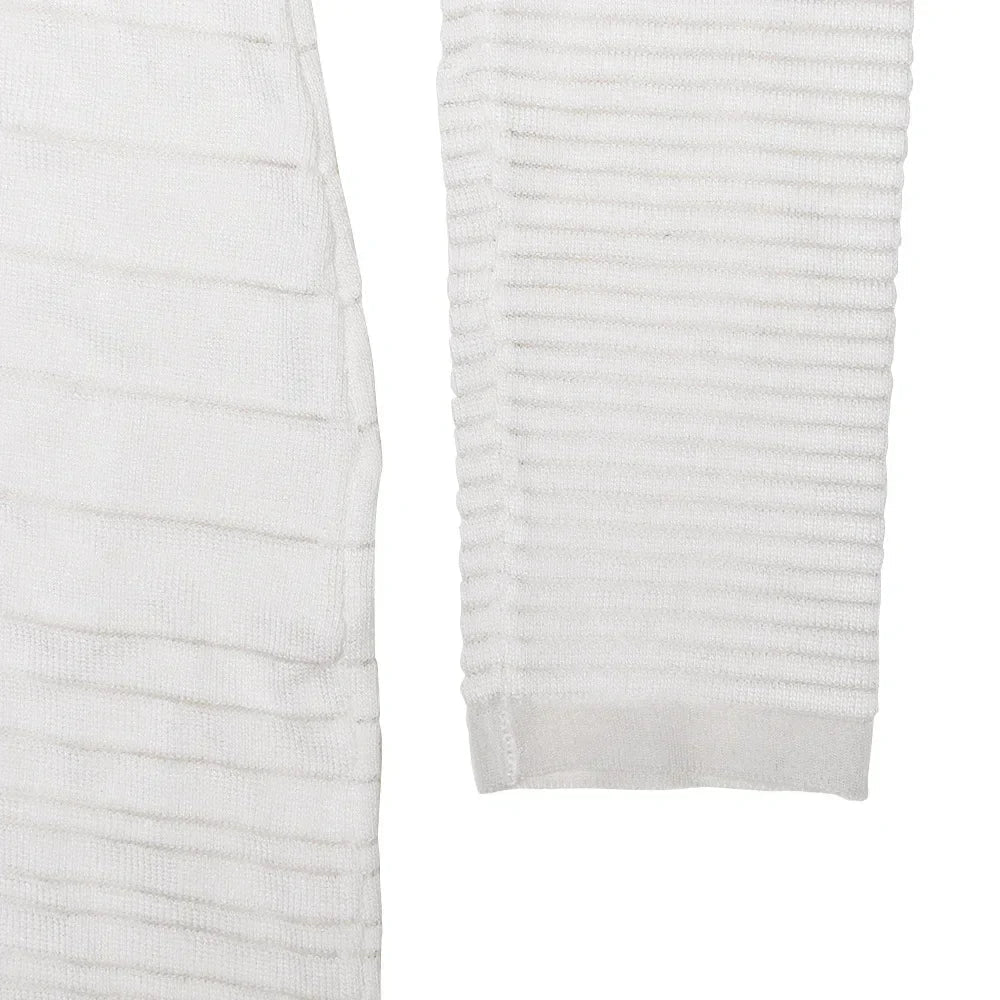 Striped Knitted Half High Collar Dress Mssaz Desses