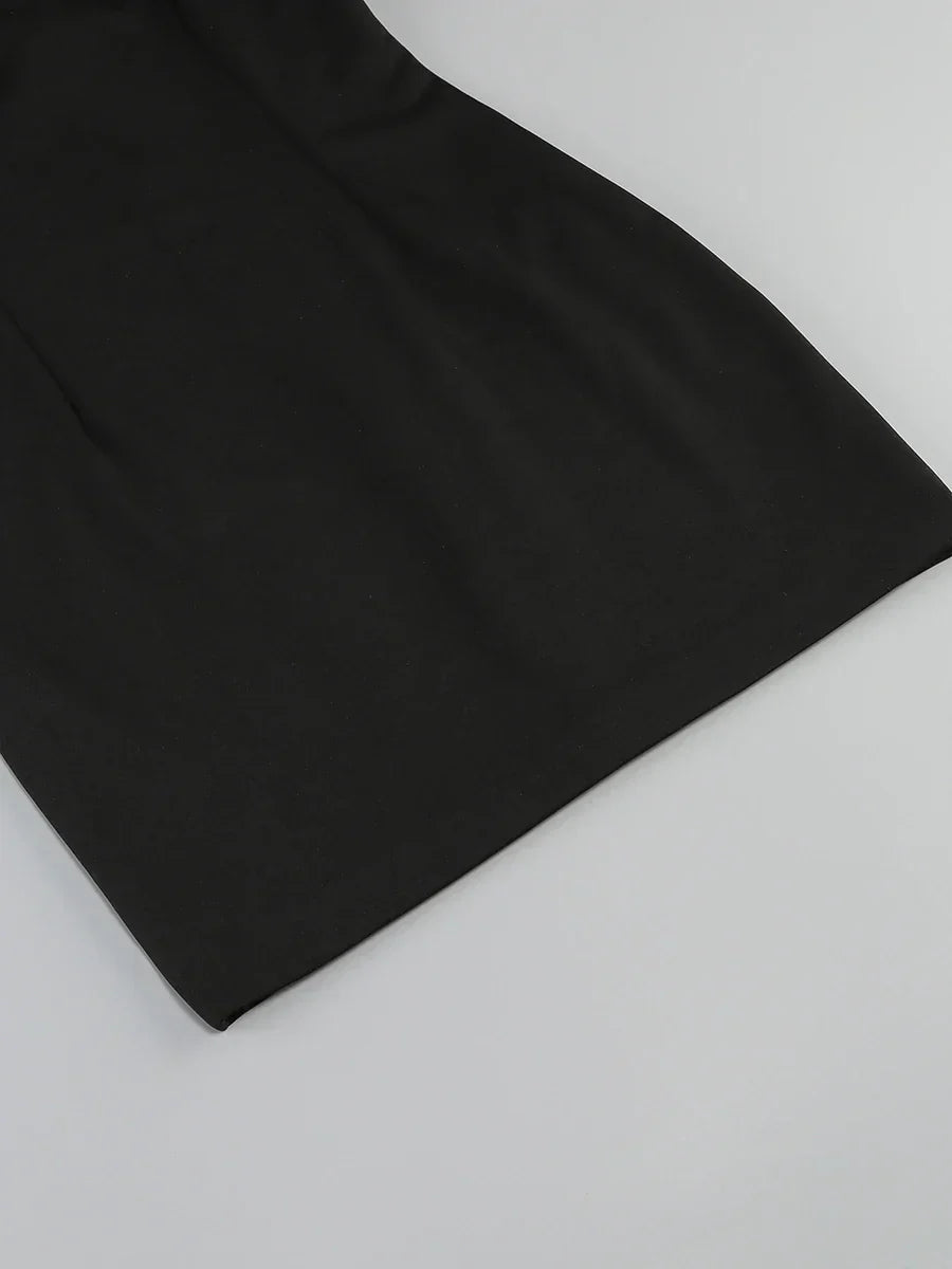 Black Tube Mini Dress With Large Red Bow Detachable Sleeves Mssaz Desses