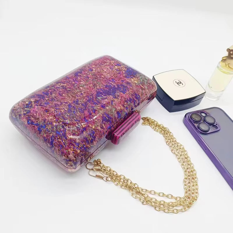 Acrylic Beaded Luxury Clutch Mssza