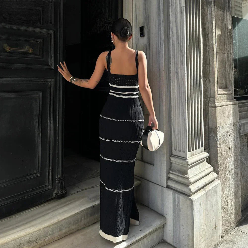 Striped Knit Midi Dress Mssaz Desses