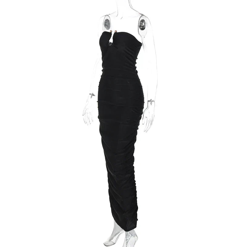 Off-shoulder Black Maxi Dress Mssaz Desses